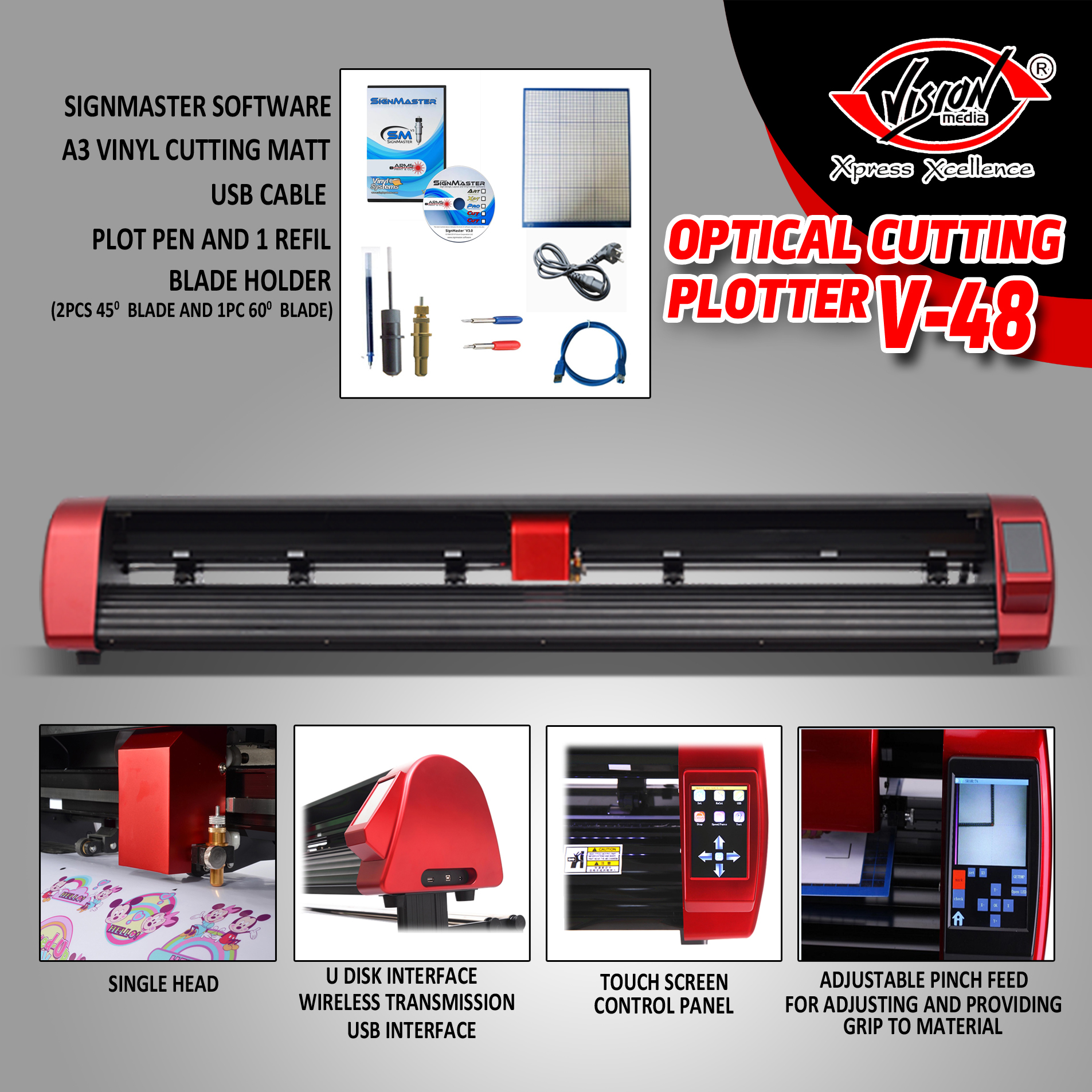 Skycut Vision Media V-48 Cutting Plotter - Capacity: 1240 Kg/day