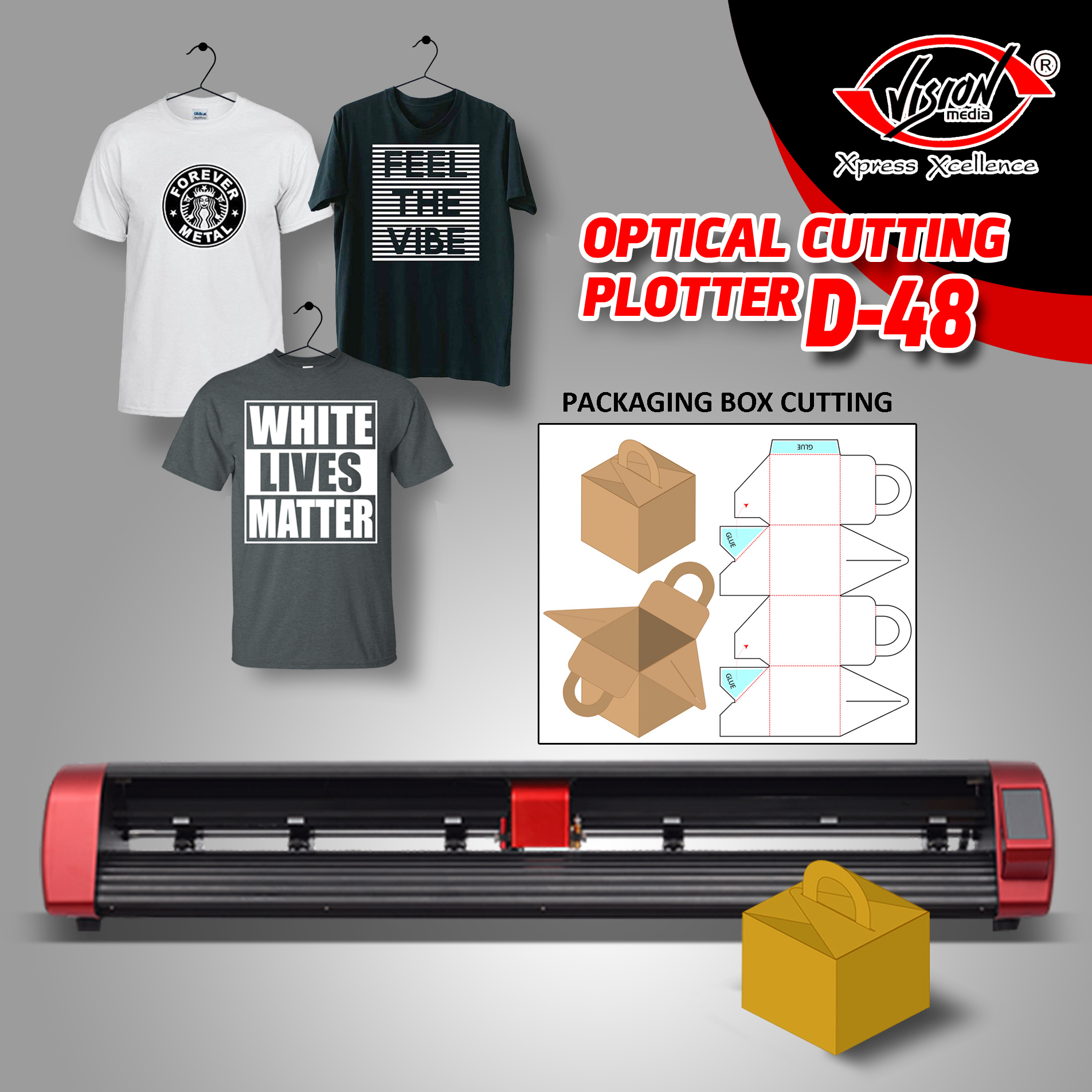 Skycut Vision Media D-48 Cutting Plotter - Color: Red