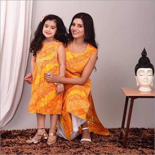 Mother And Daughter Combo Palazzo Kurti Set Gender: Female