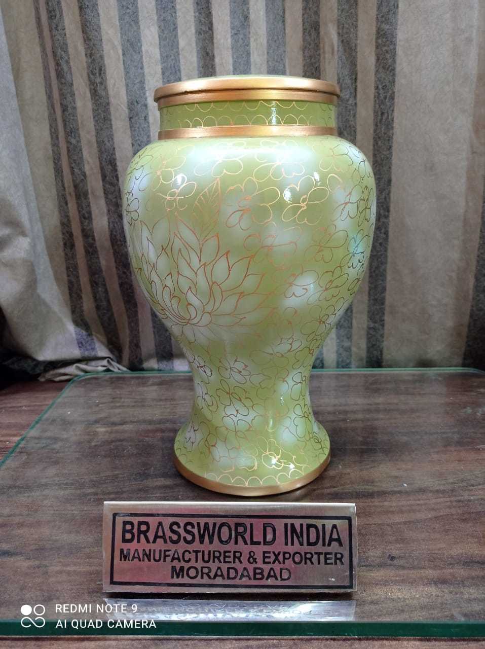 Aluminium Green Cremation Urn For Human Ashes