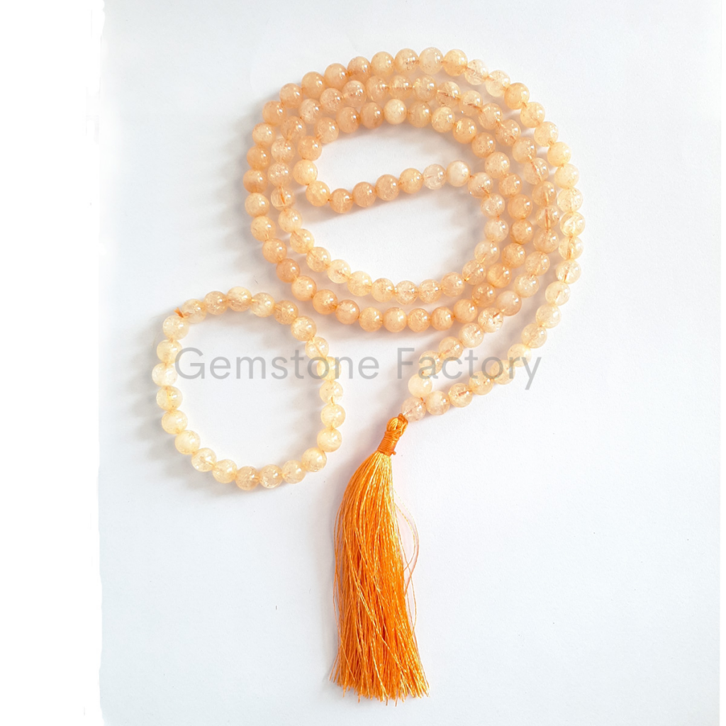 8mm Natural Citrine Beads - Natural Stone, 200 Grams, Yellow Color | Ideal For Healing And Jewelry Creation