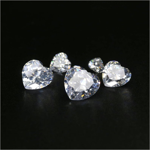 Faceted Imitated Multiple Size Heart Shape Moissanite Gemstone Size: 1 To 20 Crt