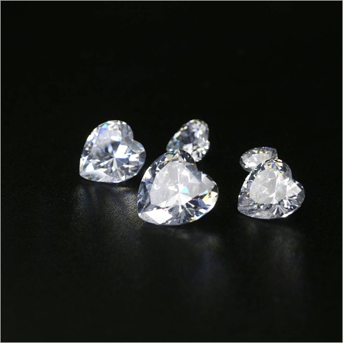 Faceted Imitated Multiple Size Heart Shape Moissanite Gemstone Size: 1 To 20 Crt