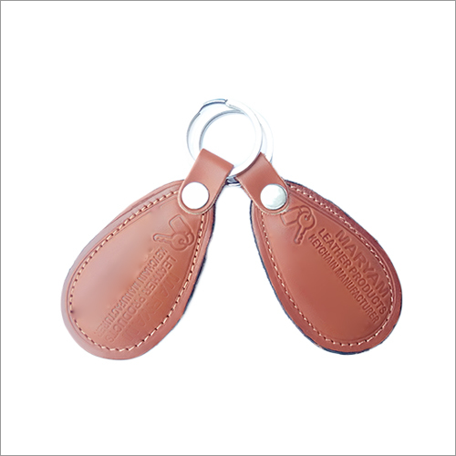 ब्राउन टैन लेदर कीचेन