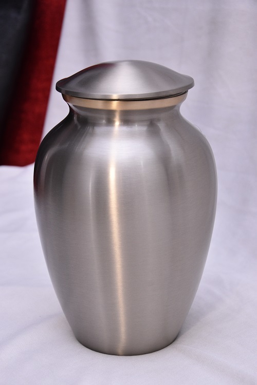 Shining Anthrecite Grey Golden Pet Paw Urn Funeral Supplies