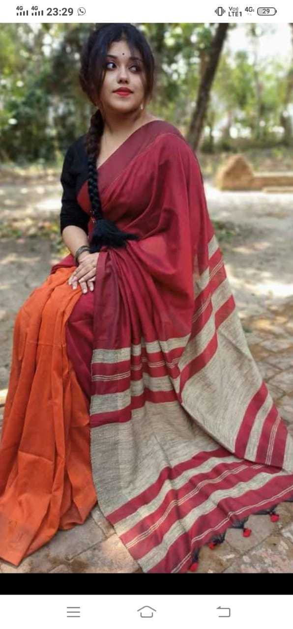 Dual Colour. Gheecha Work Pallu Saree.