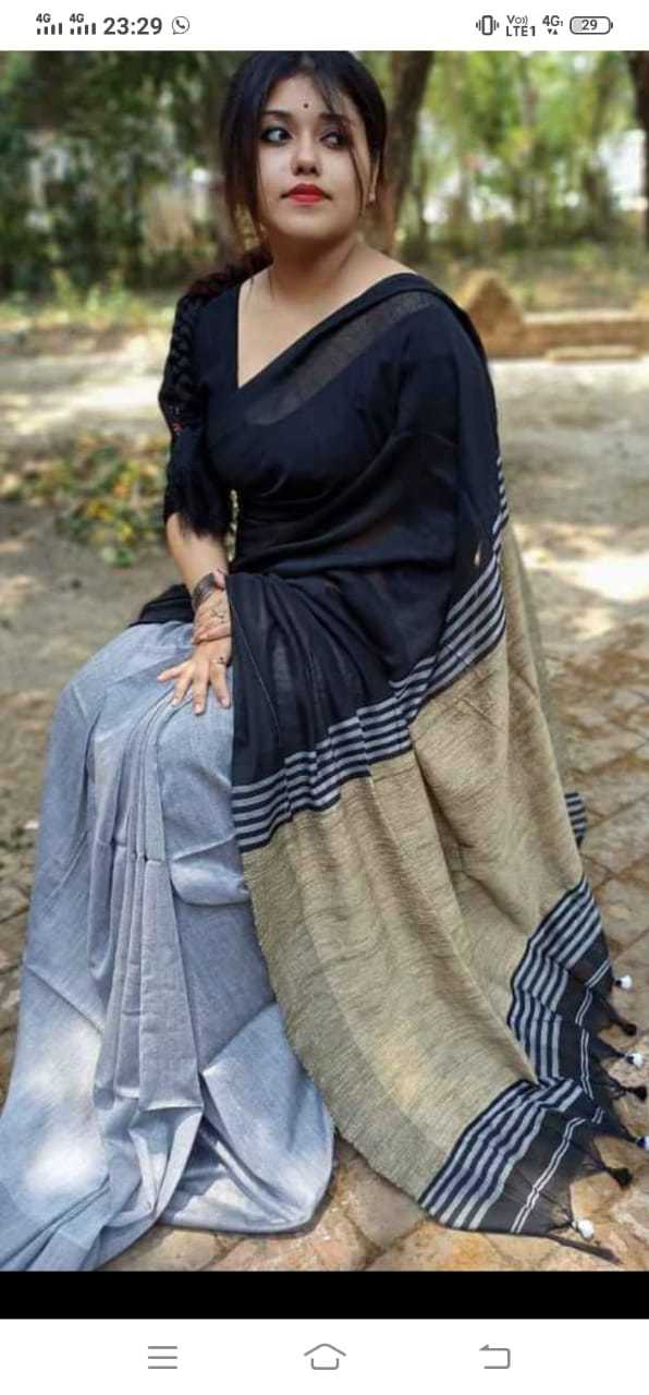 Dual Colour. Gheecha Work Pallu Saree.