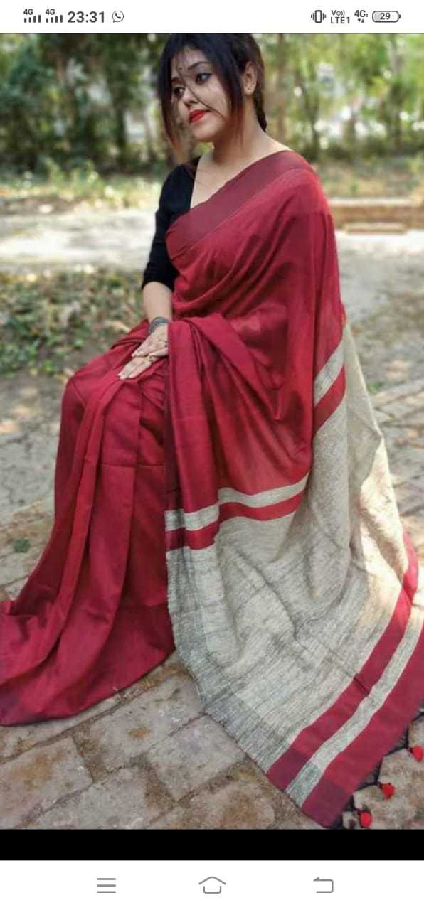Dual Colour. Gheecha Work Pallu Saree.