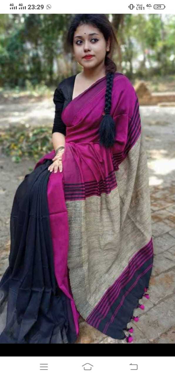 Dual Colour. Gheecha Work Pallu Saree.