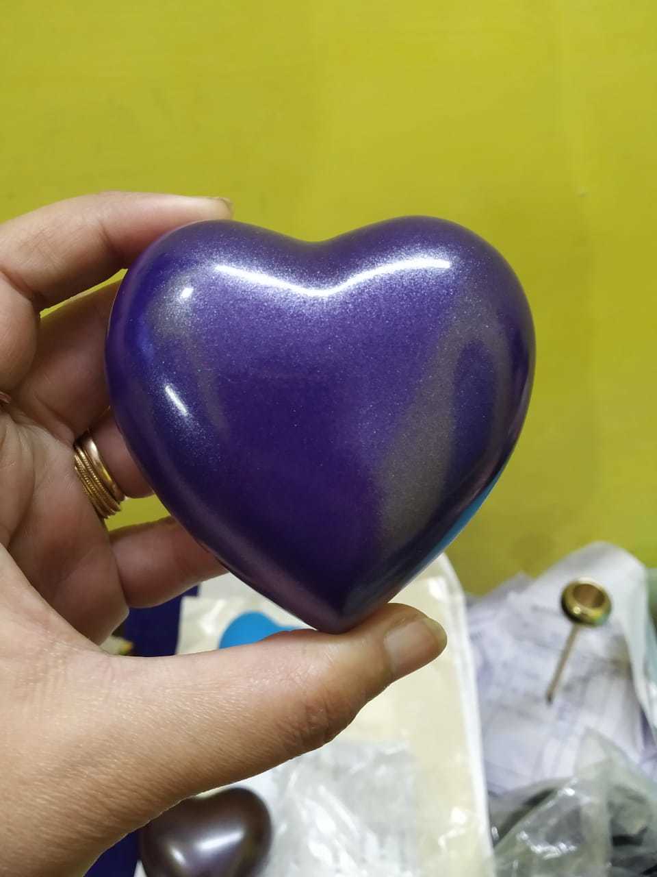 Purple Heart With Beautiful Flower Engraved Funeral Supplies