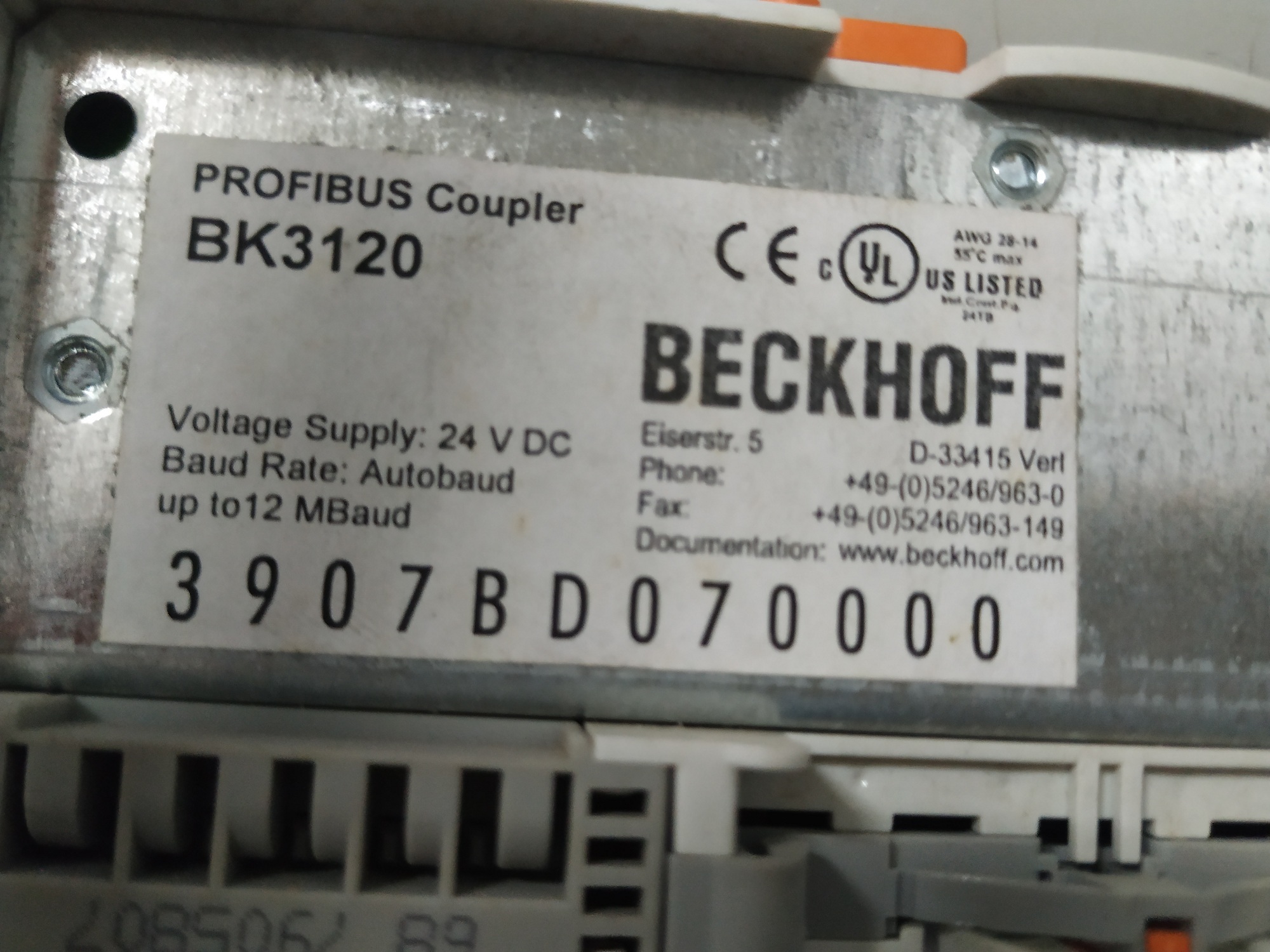 Beckhoff Coupler Module Bk3120