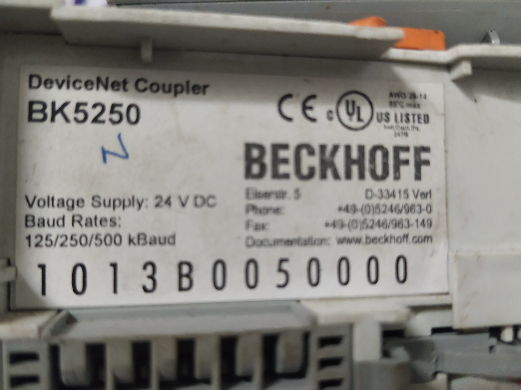 Beckhoff Terminal Module Bk5250