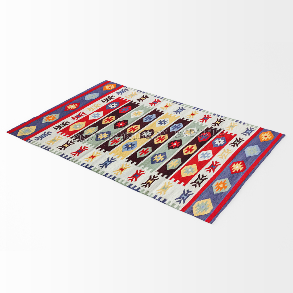 Indian Handmade 100% Cotton Carpets Back Material: Woven Back