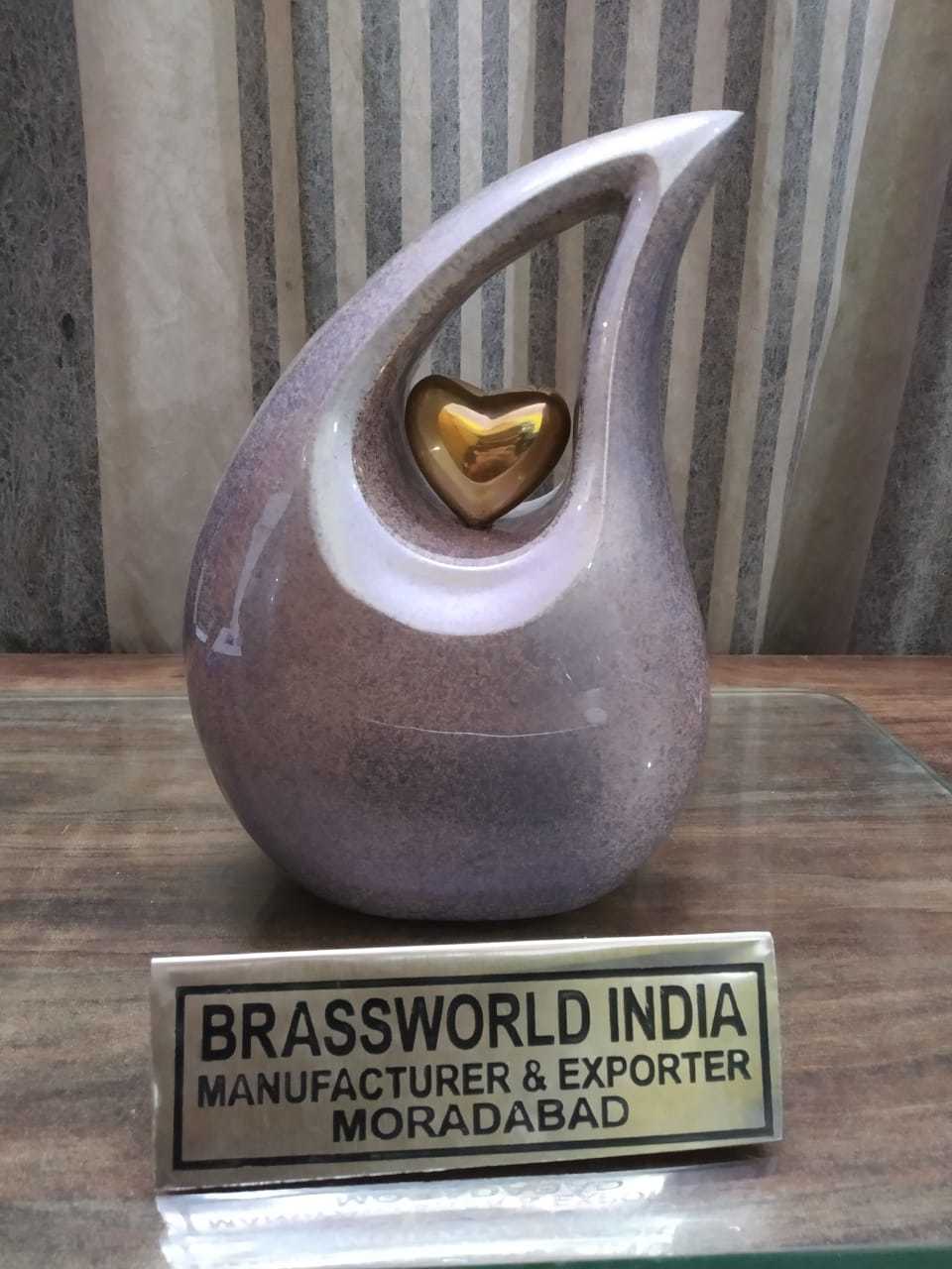 Brass Black Tear Drop Cremation Urn For Human Ashes Funeral Supplies