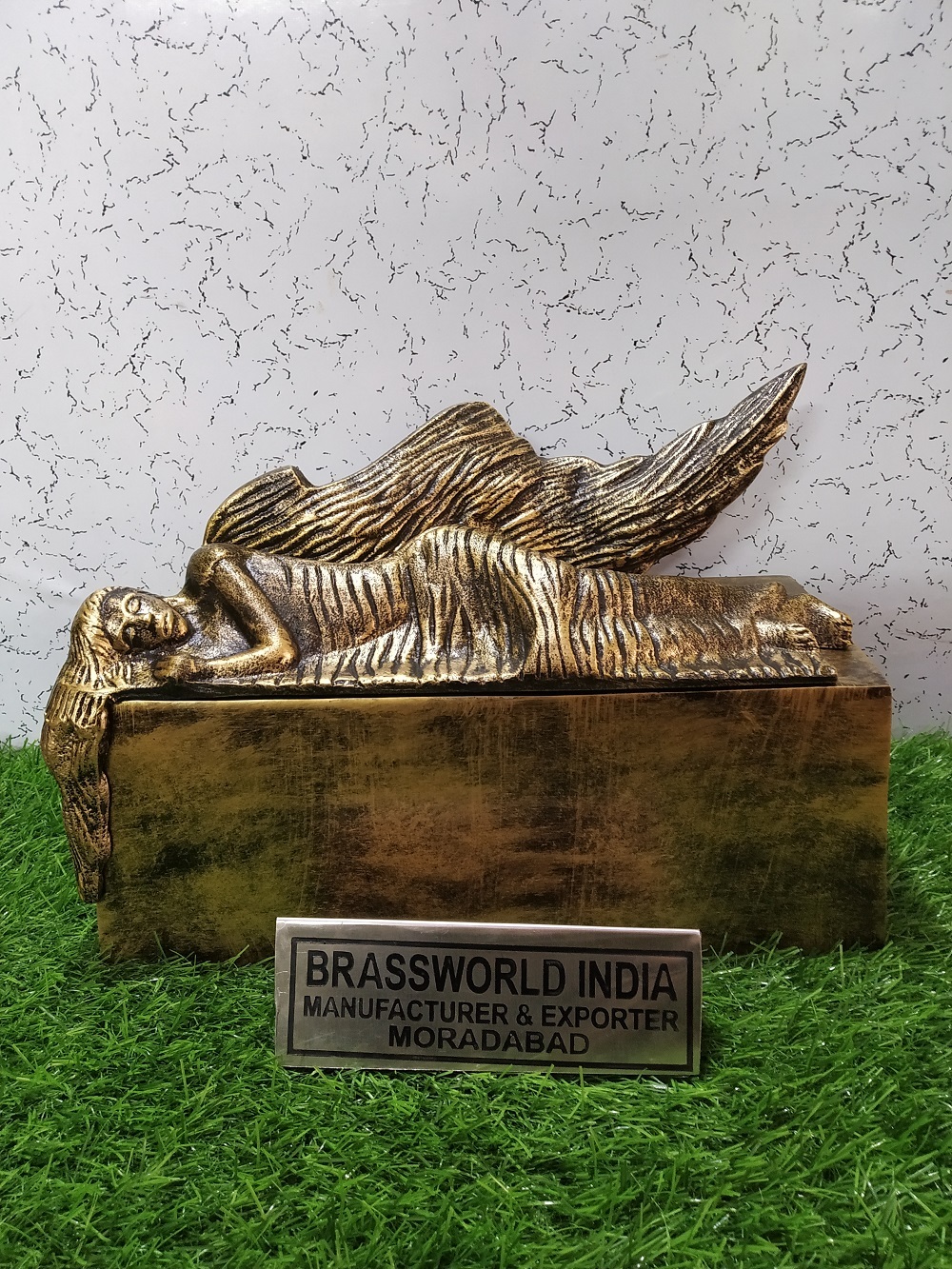 Brass Angel Box Cremation Urn Funeral Supplies