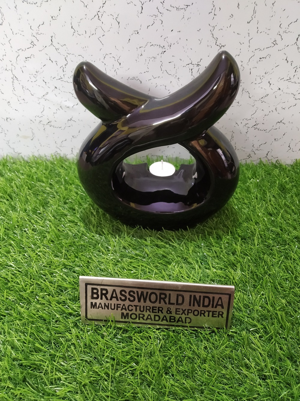 Black Round Tea Light Cremation Urn Funeral Supplies