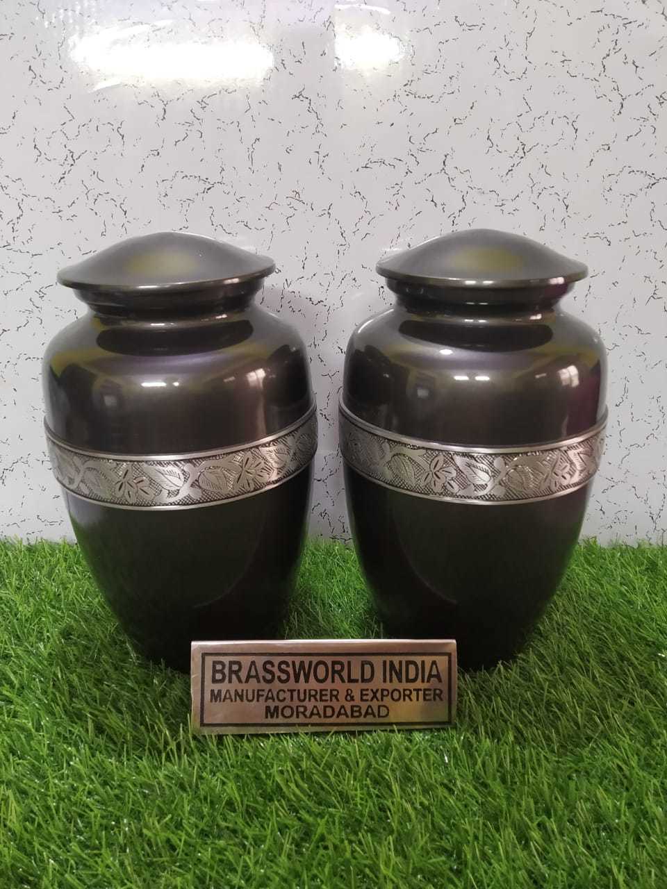 Aluminium Leaves Colourful Printed Urn Funeral Supplies