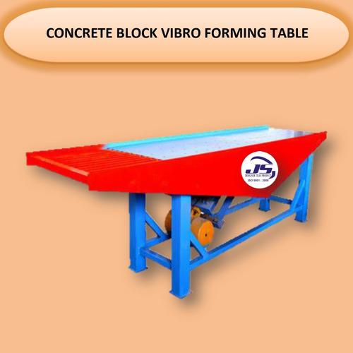 Concrete Block Vibro Forming Table - Mild Steel, 500 Kg Weight, Red & Blue Color | Semi-Automatic, 3000 Pieces Capacity in 8 Hours, 2 HP Power, 1 Year Warranty