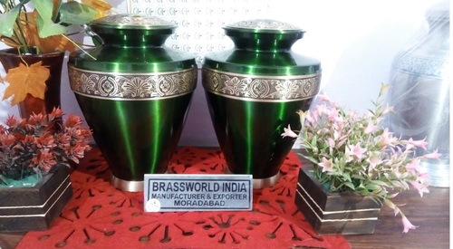 पीतल हरा चांदी उत्कीर्ण श्मशान कलश अंतिम संस्कार की आपूर्ति