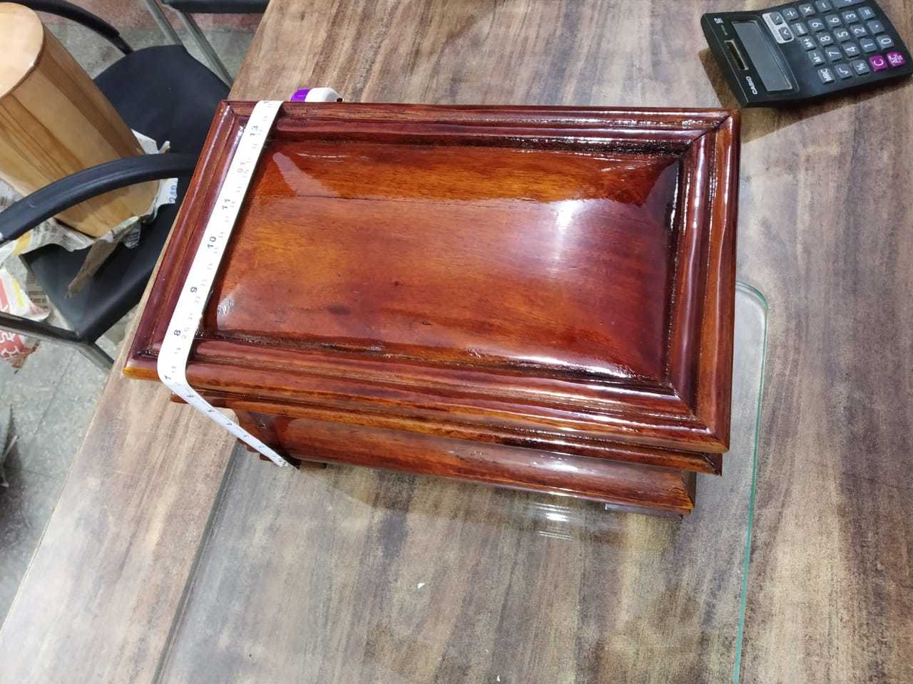 Rectangle Wood Red Shining Adult Urn Funeral Supplies