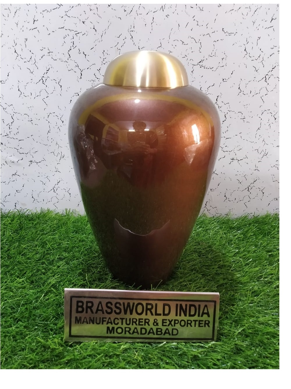 Copper Finished Brass Keepsake Cremation Urn Funeral Supplies