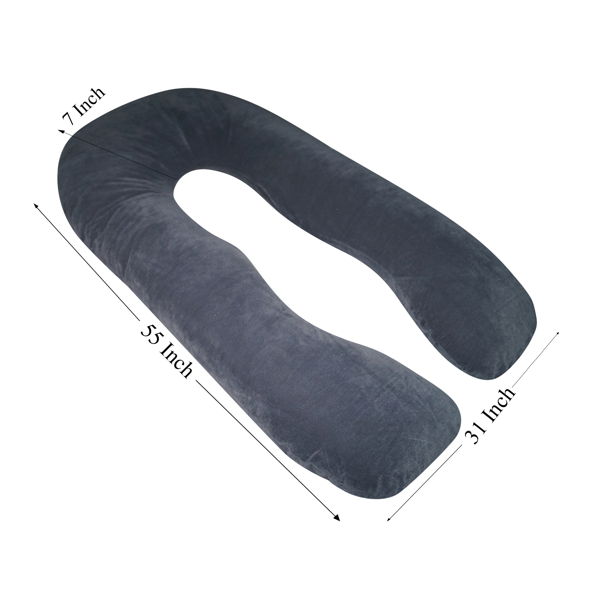 U Shape Full Pregnancy Body Pillow - Color: Grey