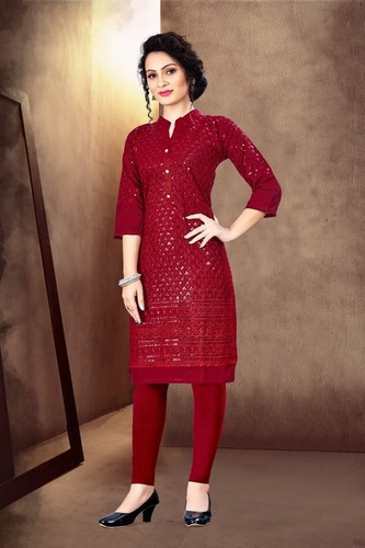 Washable Fancy Chikan Kurti Collection