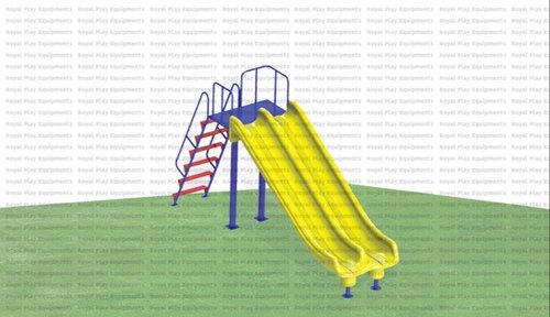 Royal Double Slide - GI Pipe with PP Powder Coating, 5ft Height x 12.30ft Length, Red, Green, Blue, Yellow | UV Stabilized Color, Heavy Duty Fiber, Durable for 3-4 Children, Age Up to 12 Years