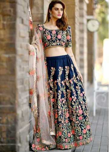 Washable Tapeta Silk With Emrodery Chaine Work Choli Collection