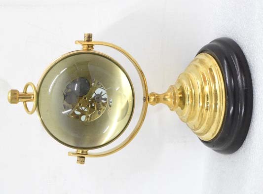 Handmade Vintage Collectible Brass Mechanical Table Clock - 10x10x19 Cm, Shiny Brass Polish Finish, Unisex Design