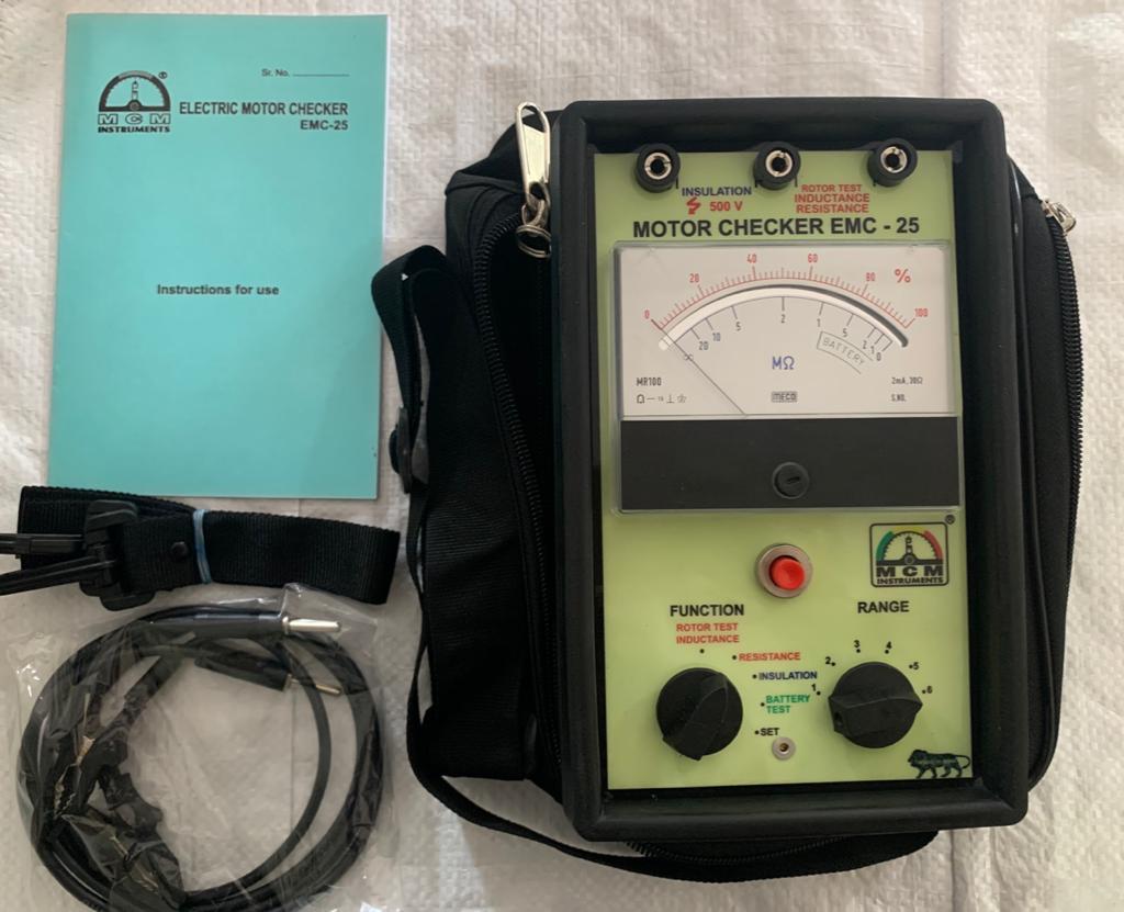 Electric Motor Checker - 210x125x65mm, 1000g Weight | Insulation Resistance & Rotor Test Functions, 1-year Warranty, High Voltage 500v Dc Testing