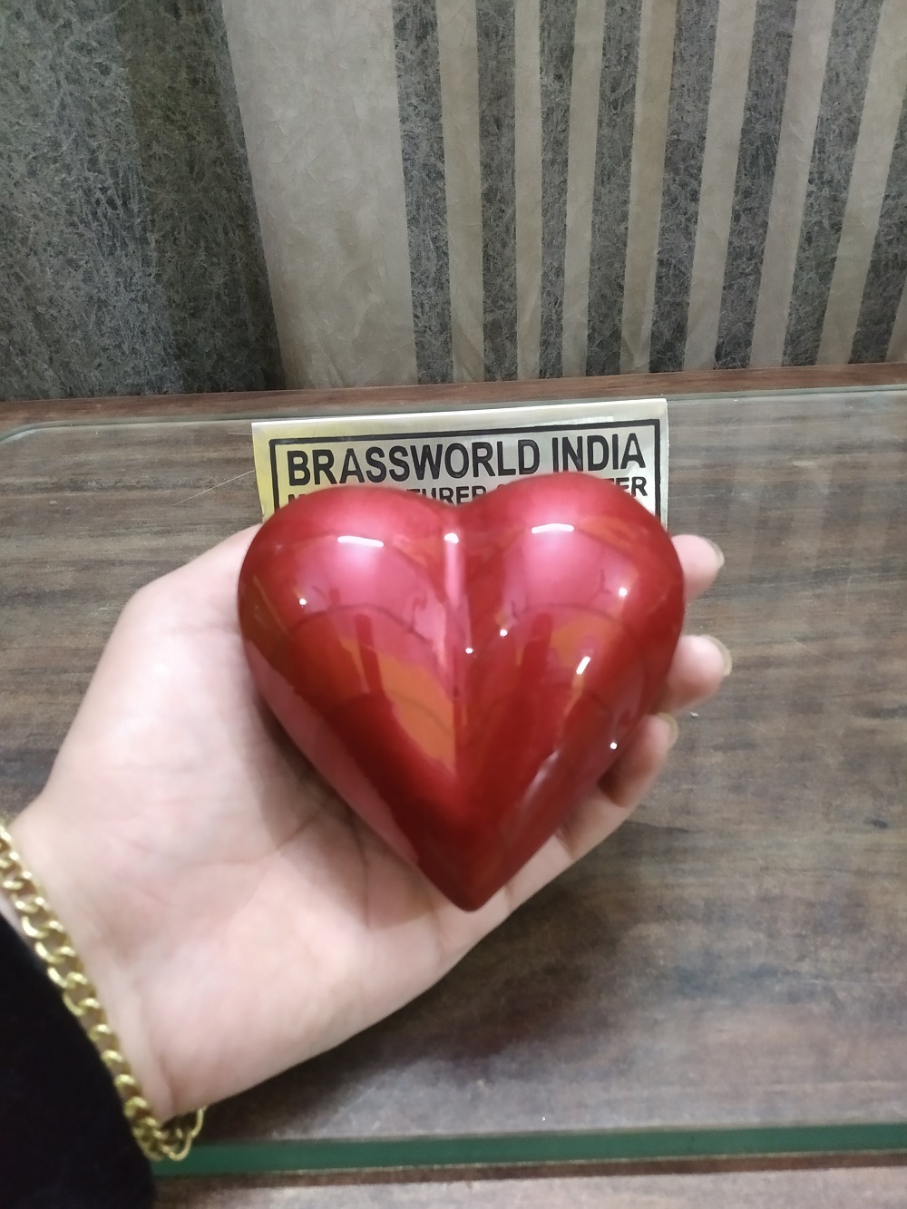 Brass Green Heart Keepsake Pet Paw Urn Funeral Supplies