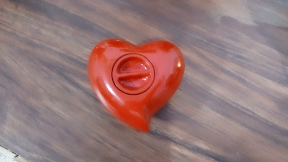 Brass Green Heart Keepsake Pet Paw Urn Funeral Supplies