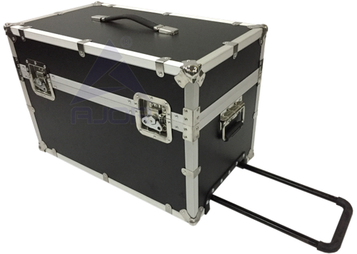 Protective Transport Case - Aluminum, Customized Size, Black/Silver/Grey | Industrial & Outdoor Use, Plain Design