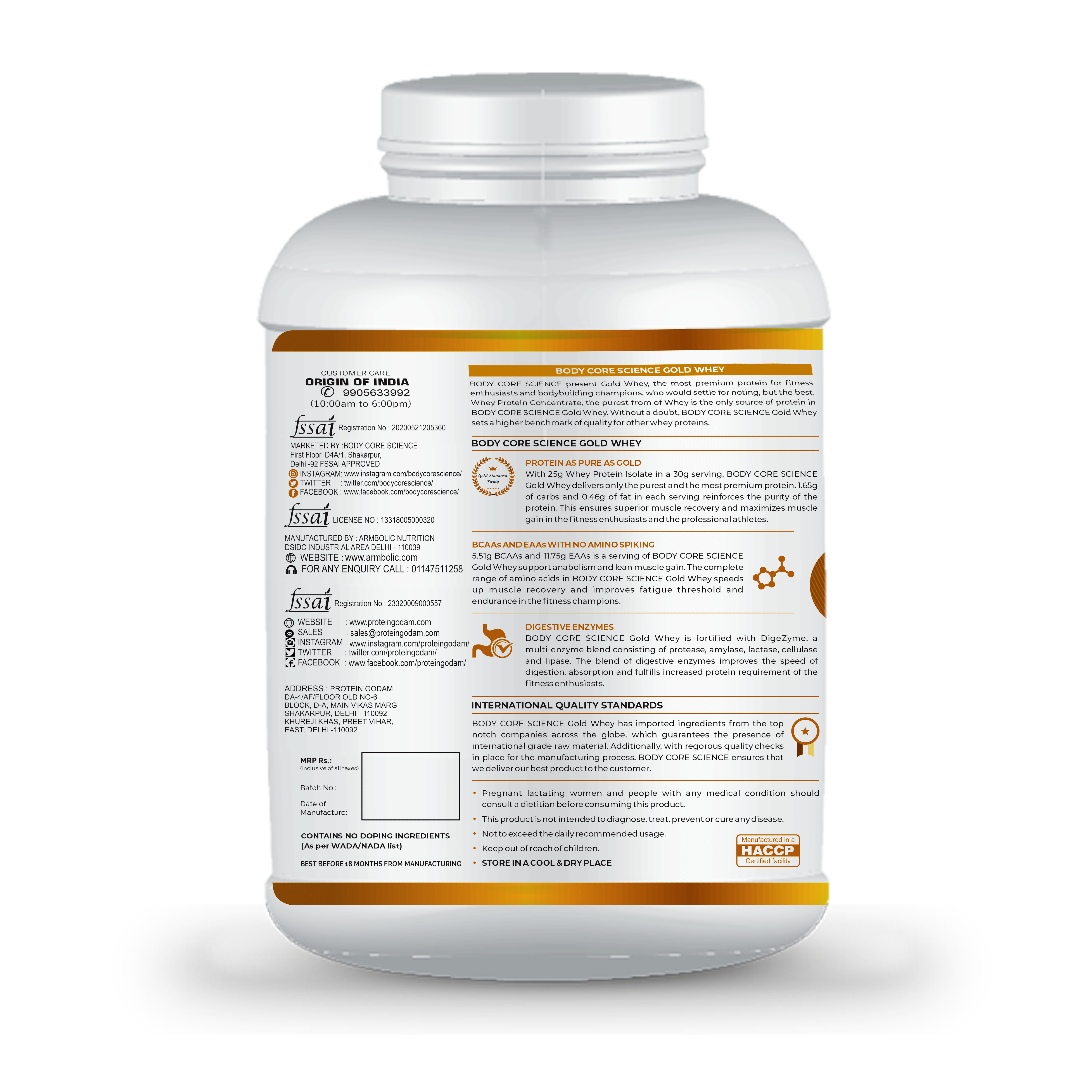 Bcs 2 Kg Chocolate Flavoured Gold Whey Protein Dosage Form: Powder