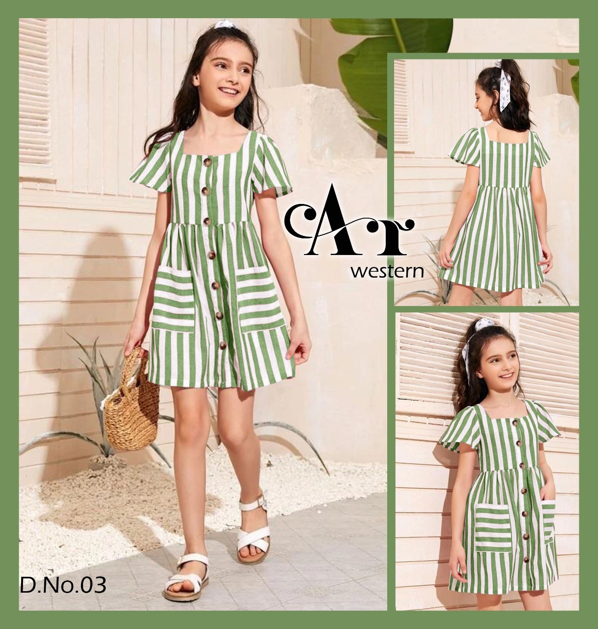 Kids Western Wear A-t Western - Rion Printed Fabric, Sizes 5 To 12 Years (23" To 34") | Washable, Stylish Design For Girls
