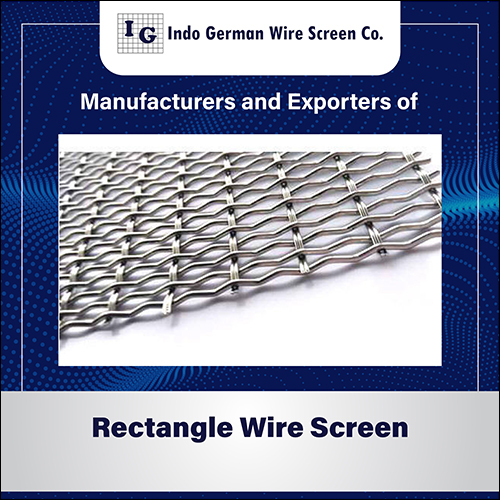 Rectangle Wire Screen - Stainless Steel, Industrial Usage | Silver Color, Rectangular Holes, Steel Wire Mesh Design