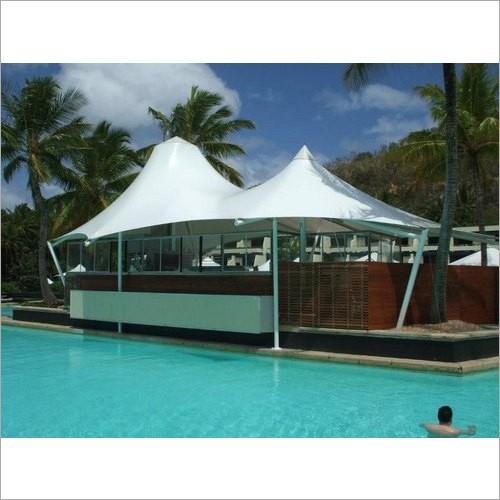 Tensile Swimming Pool Gazebo Structure - Color: White