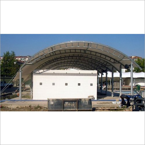 Modular Tensile Structure System - Mild Steel Frame, Waterproof PVC Coated Fabric, Elegant White Design | Versatile for Offices, Malls, Hotels, Resorts