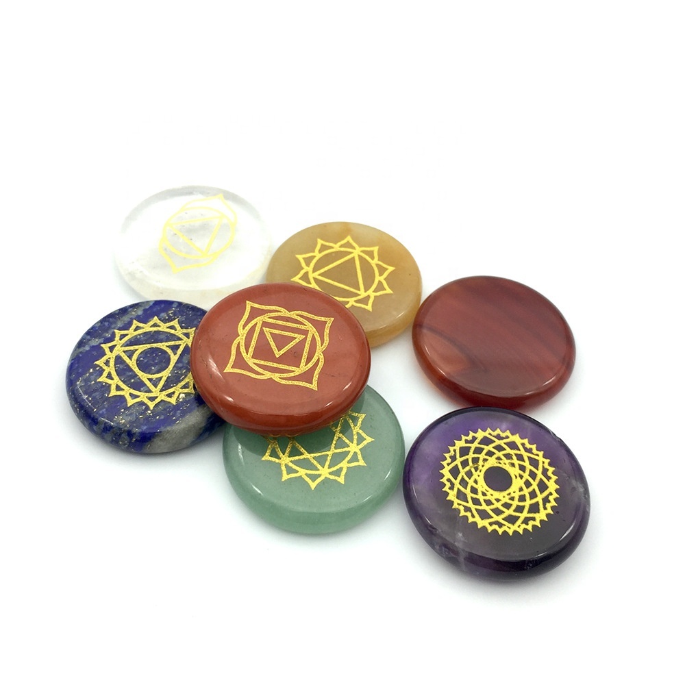 7 Chakra Palm Stone Set Grade: Aaa