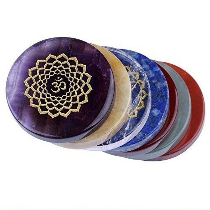 7 Chakra Palm Stone Set Grade: Aaa