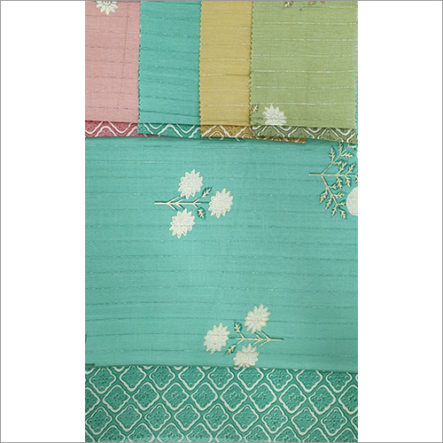 Multicolor Rayon Two Tone Slub Prints With Lurex Fabric