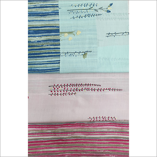 धोने योग्य चंदेरी सिल्क प्रिंटेड फ़ैब्रिक