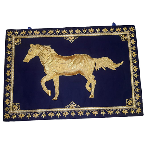 Zari Embroidered Horse Jewel Carpet Backing Material: Lining
