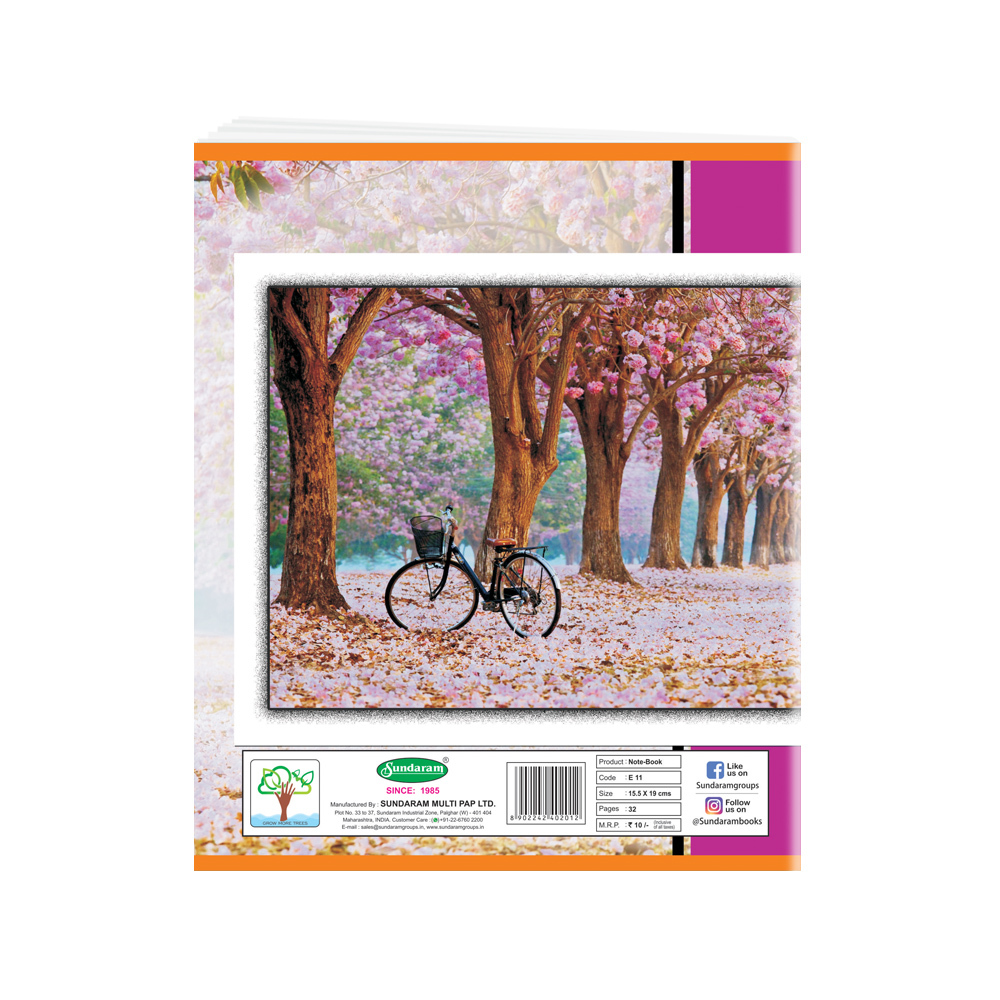 Note Book - Paper, 15.5 X 19 Cm | Soft Cover, Center Pinning, 32 Pages For School, College, And Personal Use