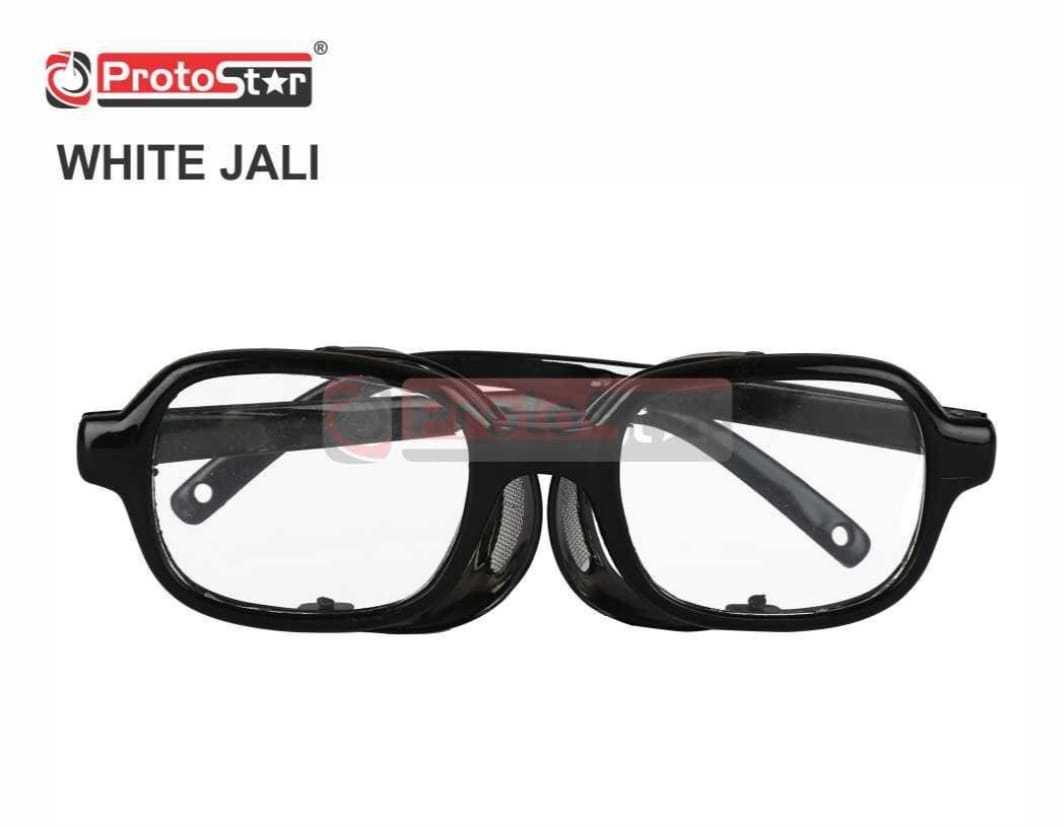White Safety Goggles - Pvc Material, Clear Hard Coat Lens, Transparent Temples | Ansi Z87.1-2010 Compliant, Waterproof, 1-year Warranty