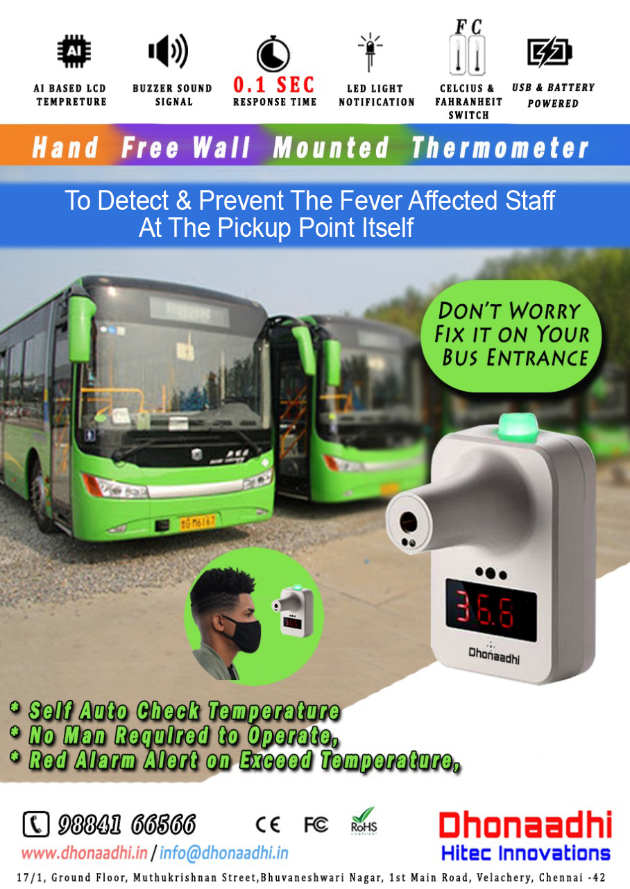 Wall Mount Thermal Scanner For Buses And Vans