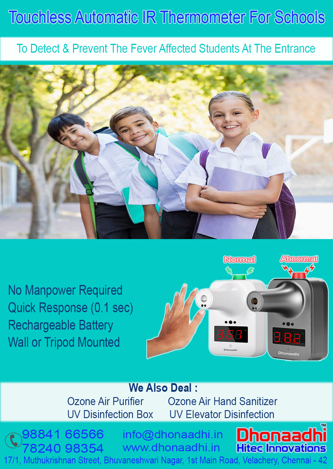 Advanced Wall Mount Ir Automatic Thermal Scanner