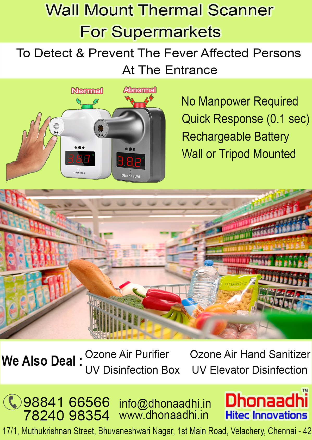 Advanced Wall Mount Ir Automatic Thermal Scanner