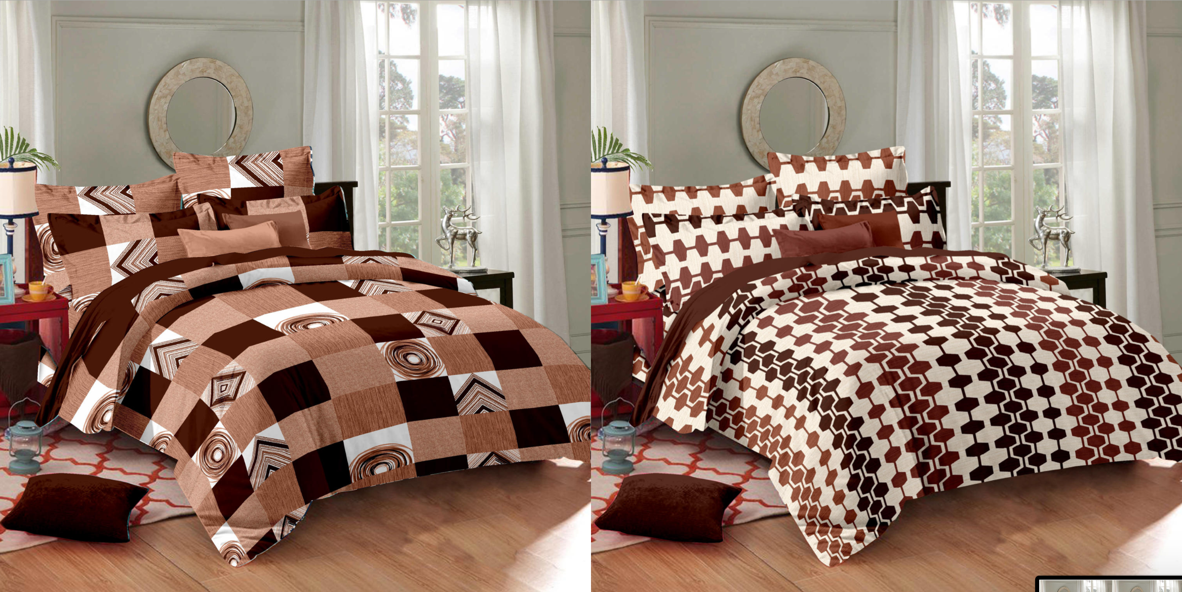 Brown Cotton Bedsheet